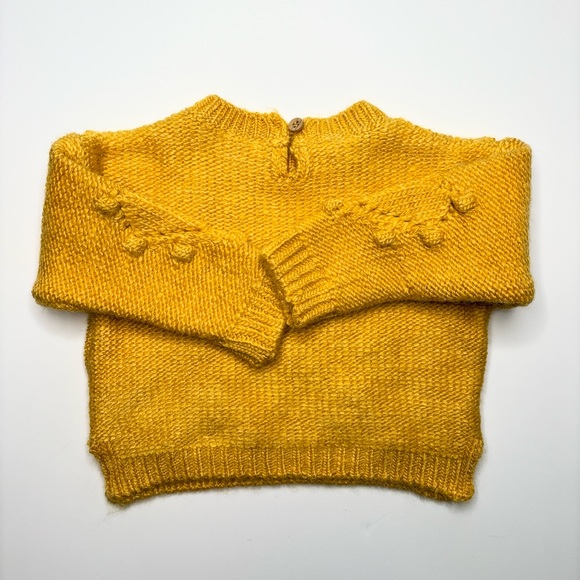 NWOT Zara Golden Yellow Heart Knitwear Sweater Infant 9-12 Months - Picture 6 of 10